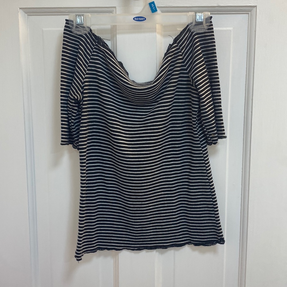 Target Xtra Small Black & White Striped Crop Top